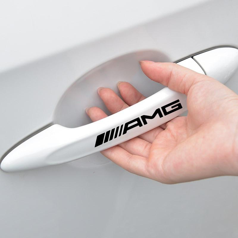 4 шт. наклейки на дверные ручки автомобиля, наклейки на шины и зеркала заднего вида для Mercedes Benz AMG GLE GLS GLC CLA GLB ML C500 C200 C300 W204 W206 W205 W212 W203