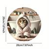 Винтажное Металлическое Настенное Искусство Круглая Уютная Кошка Халат Водонепроницаемый Устойчивый к Царапинам Алюминиевая Табличка для Декора Дома