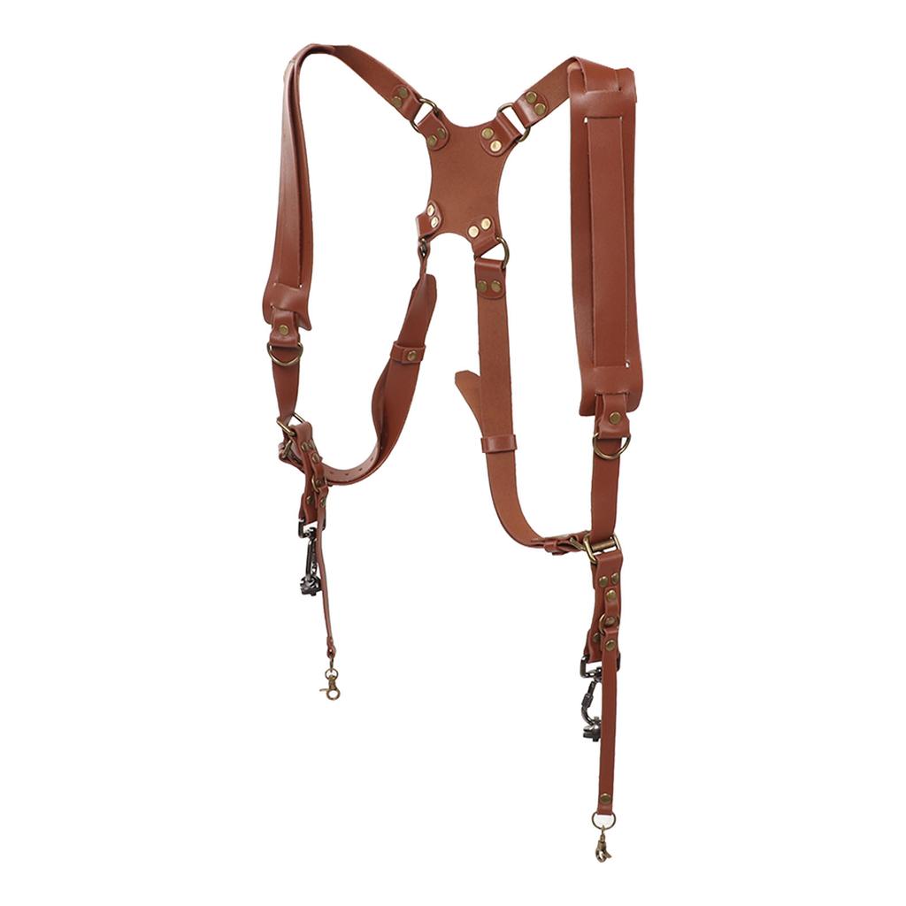 Ремень для камеры с двумя плечами, регулируемый кожаный, быстросъемный, для использования на открытом воздухе