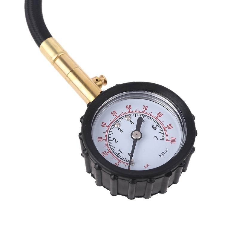 Accurate Rubber Hose Tire Pressure Gauge Dial Type Pressure Instrument Fit for Car Bicycle Motorcycle Truck Tires
