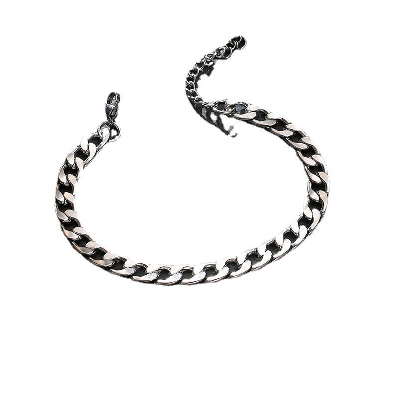 Унисекс браслет-цепочка из титановой стали с кубинским мотивом — не выцветает, простой и модный в стиле хип-хоп для пар