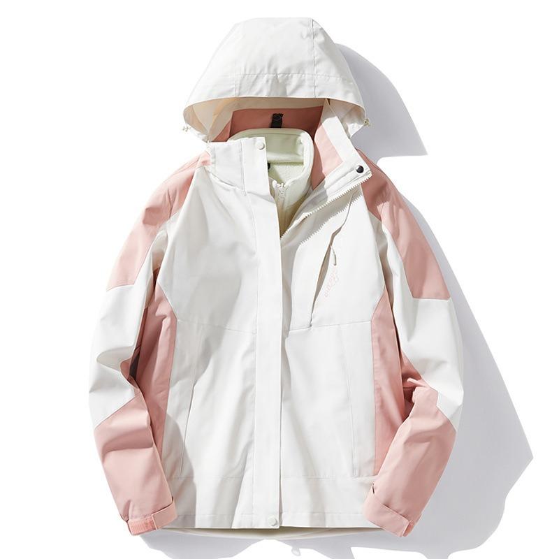 Куртка в горном стиле, осенне-зимняя двухслойная ветрозащитная, водонепроницаемая, дышащая, облегающая куртка для альпинизма, свободная повседневная куртка для пар