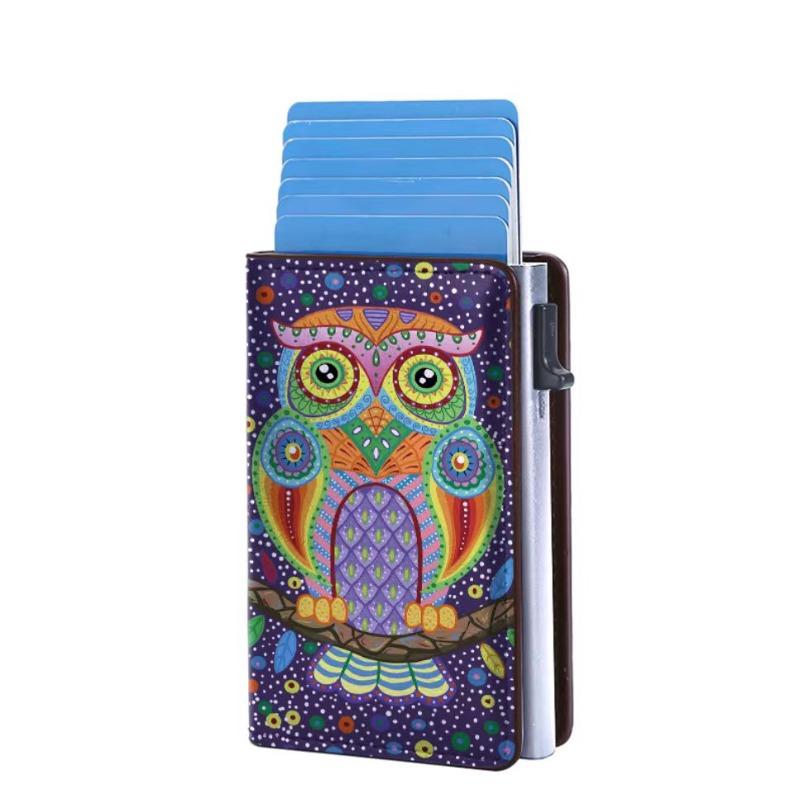 Держатель для кредитных карт с автоматическим выдвижным защитным чехлом для карт, премиальный держатель для карт, тонкий кошелек с отделением для бумажных денег