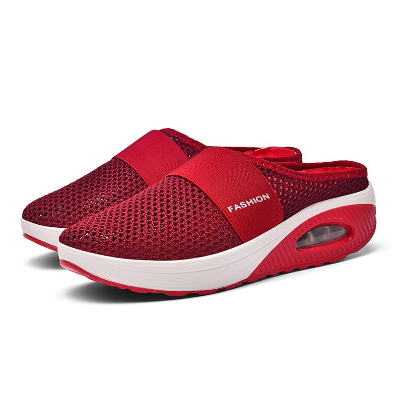 Новые сандалии женские повседневные повседневные Baotou сетчатая ткань круглая головка импортная торговля танкетка большой размер тапочки женские