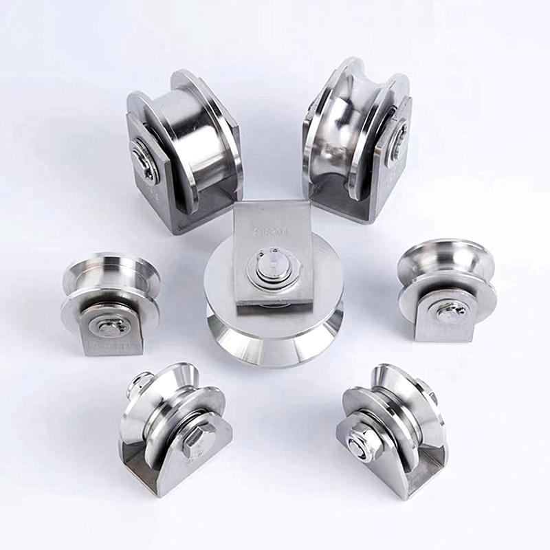 1 Piece U/V/H Shape Shower Door Pulley 201 Stainless Steel Sliding Door Roller Wheel Pulley With Bearing Furniture Accessories