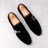 Men's British Style Slip-On Suede Loafers with Hidden Height Increase and Frosted Leather Pointed Toe