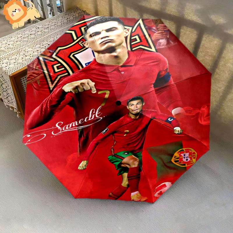 1 шт. Автоматический складной зонт - с рисунком CR7, Портативный и складной дизайн с 8 спицами, Подарки на Рождество и День рождения