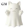 Customizable Holiday Decor 3D Printed Cute Ghost Cat Figurine, Wink Smile Surprise Spooky Halloween Decor, Unique Party Table Decorations Blank White