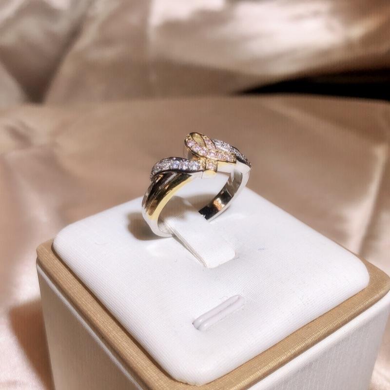 Позолоченное распределение цвета Защита цвета Супер вспышка бриллиантовое сердце кольцо