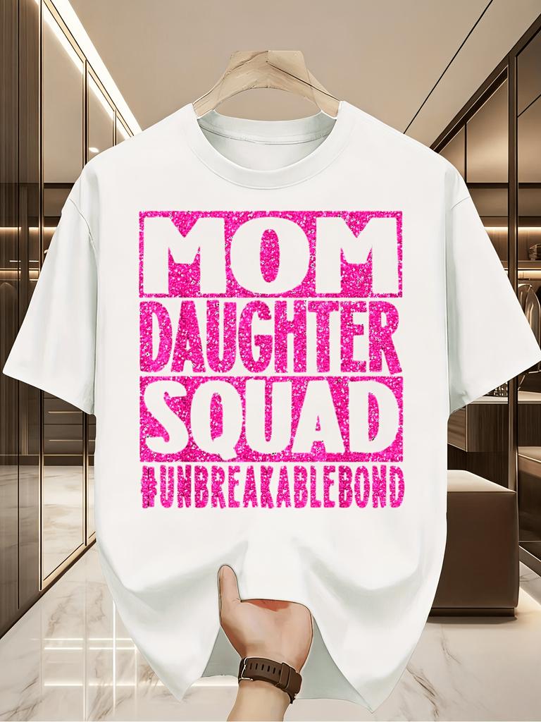 Unbreakable Bond TShirt for Moms And Daughters Made from 100 Featuring a Casual Round Neck And Short Sleeves Adorned with