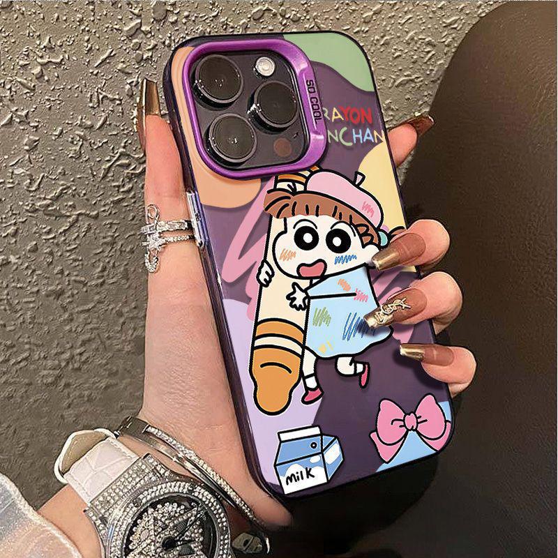 Подходит для Apple 15/14 Huawei OPPO Xiaomi vivo новый забавный карандаш Сяокуй противоударный цветной серебристый чехол для мобильного телефона