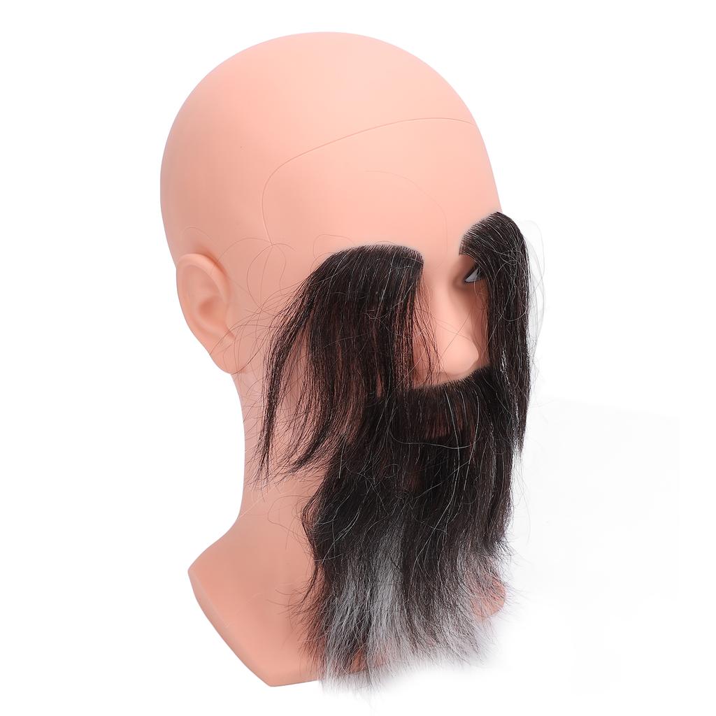 Голова манекена парикмахера с длинной бородой и бровями, многоразовая, из смолы и ПВХ, парикмахерская практика, лысая голова