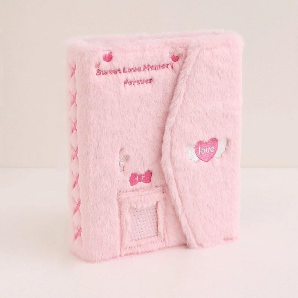 Songheung 6-hole Photo Album Binder Album A5 40 Sheets 4-cell Double-sided Photo Album Diary, Pink, 1 Piece