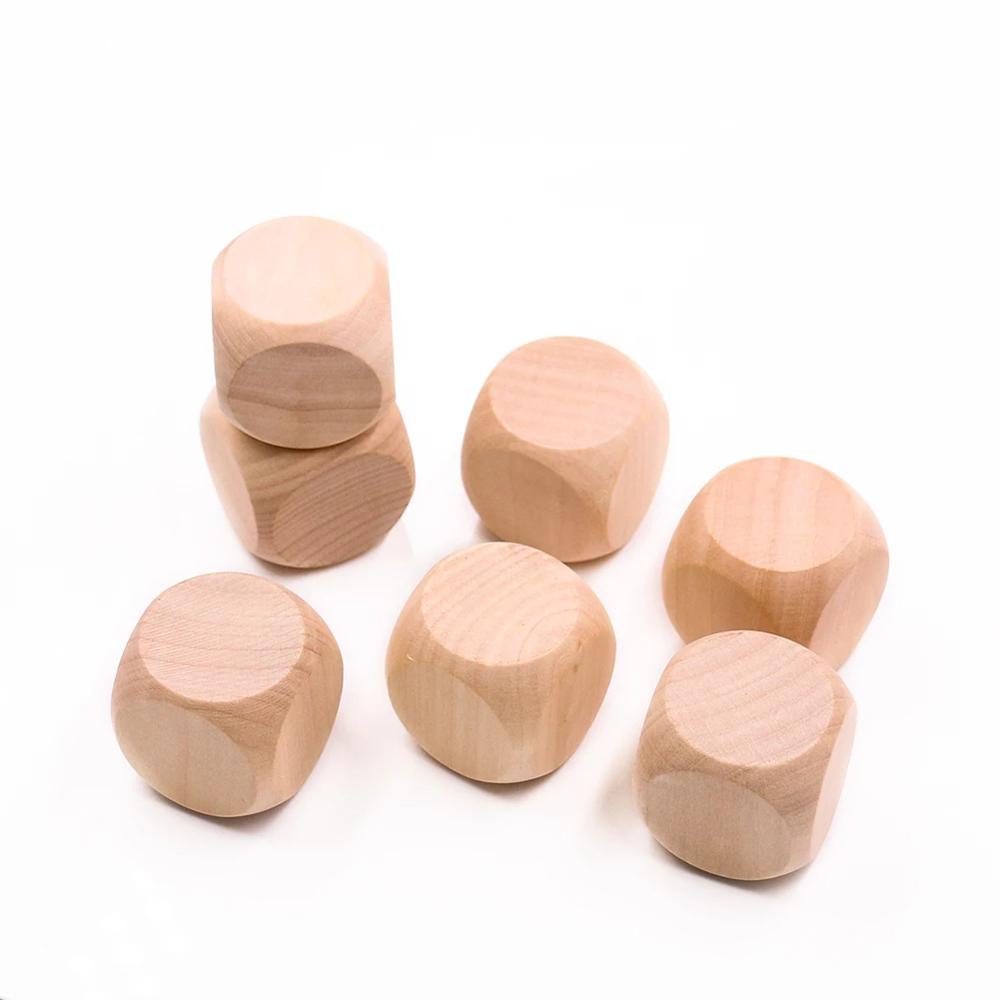 Graffiti Board Game D6 Dice 20mm DIY Printing Wood Dice Wood Cube Dices Blank Dice 6 Sided
