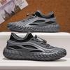 Весна 2025 года, новые мужские спортивные туфли, летающие плетеные туфли, носки и туфли, однопедальные ленивые туфли, универсальная повседневная обувь