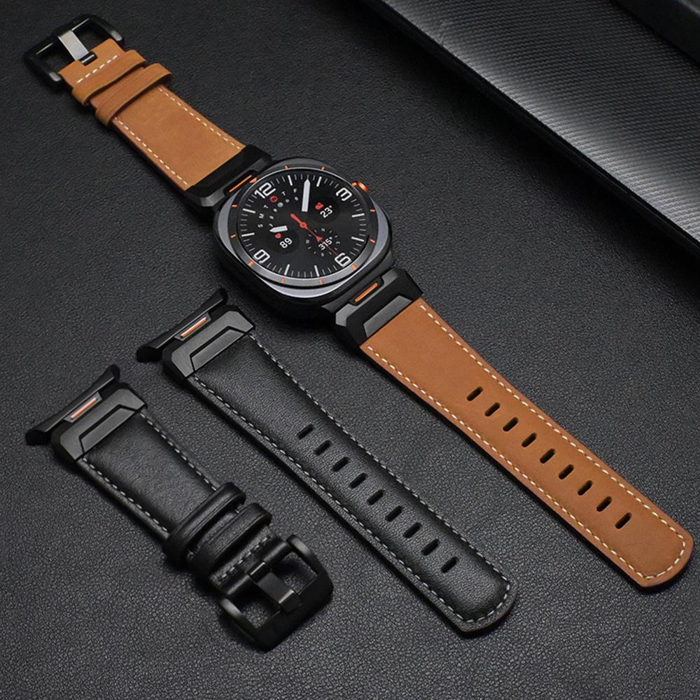 Кожаный деловой ремешок для Samsung Galaxy Ultra Watch 47 мм Быстросъемный ремешок Correa для SAMSUNG GALAXY ULTRA 7 47MM Роскошный браслет