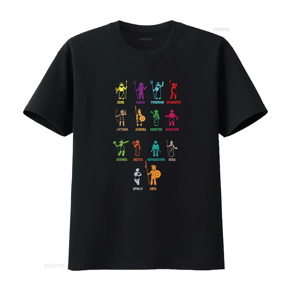 Greek Mythology Gods of Greece T Shirt vintage Washed Breathable fashion Top For Everyday Wear Versatile Unisex Soft graphic