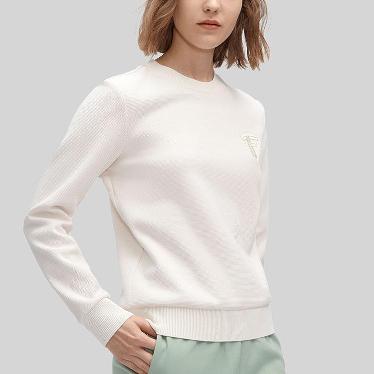 Fila Однотонный пуловер с круглым вырезом, теплая толстовка, женская толстовка, цвет мороженого, F11W414215F-IV
