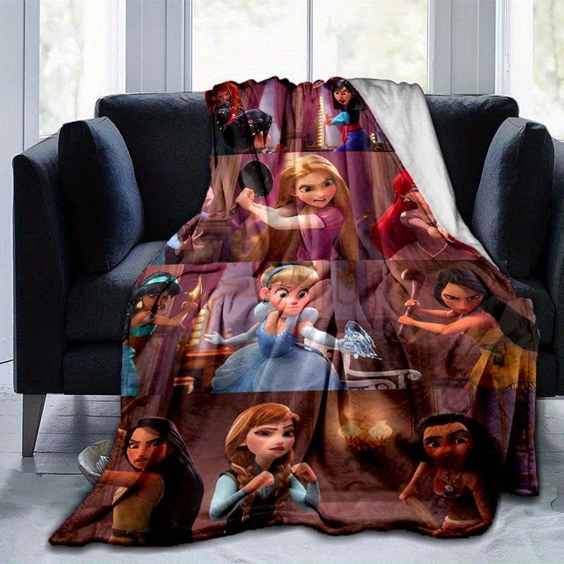 1pc Cartoon Princesses Blanket, Soft Throw for Room Decor, Perfect Gift for Friends and Family, All Seasons Use, Cozy Bedding Cover with Fan