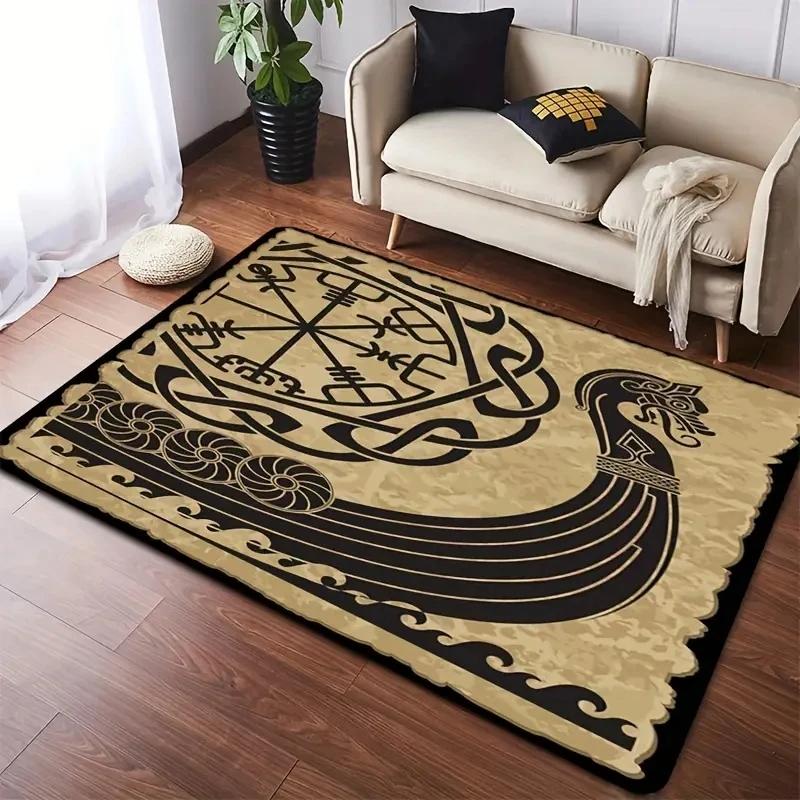 Ковер из хрустального бархата Viking Tarot для спальни, гостиной и дивана, противоскользящий и простой в уходе, украшение для дома