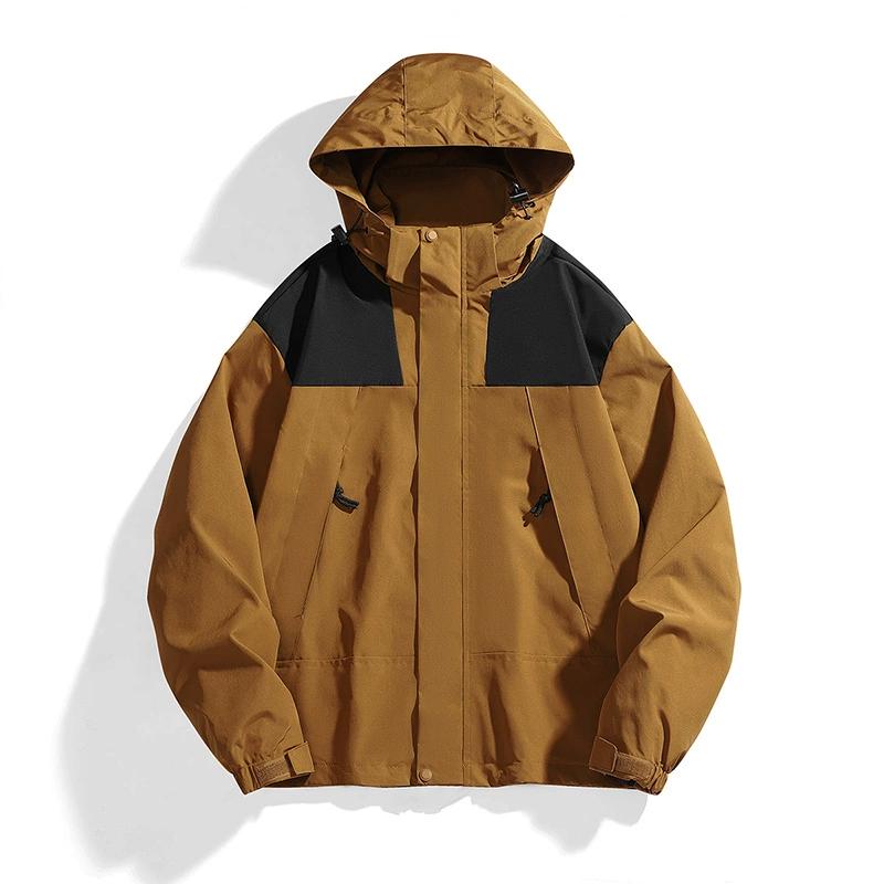 Cozy Up Men's Softshell Jacket with Hood Waterproof Windbreaker Lightweight Rain Shell Jacket for Outdoor Hiking Travel