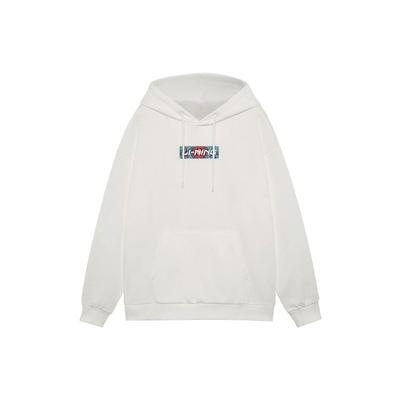 Li Ning Sports Fashion Series вышитый логотип флисовый пуловер зимняя толстовка унисекс толстовка Off-White AWDRD42-7