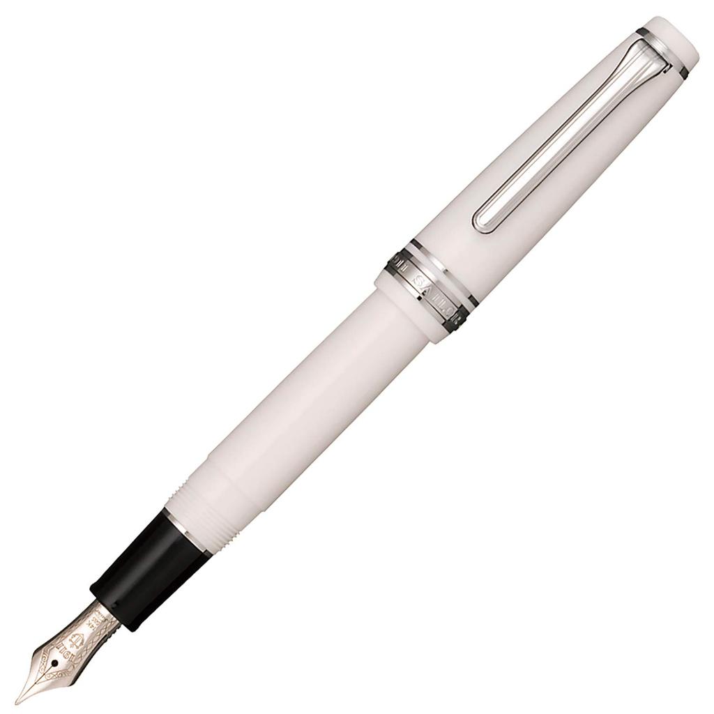 Sailor Fountain Pen Professional Gear Slim Silver White Medium Point 11-1222-410