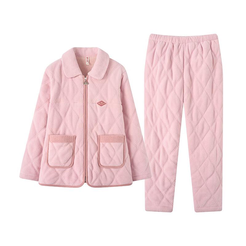 Anti-Static Three-Layer Thick Cotton Padded Winter 2025 New Warm Thickened Homewear Pajama Set