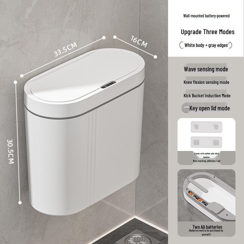 2025 Умное настенное автоматическое мусорное ведро с откидной крышкой для кухни и ванной комнаты