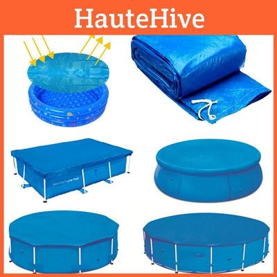 Надежное синее покрытие для бассейнов с металлическим каркасом, круглых и прямоугольных