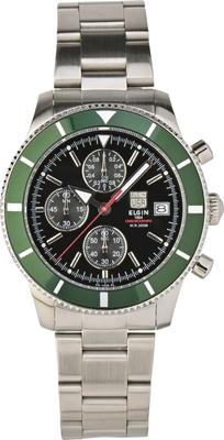 ELGIN Часы-хронограф Elgin Зеленые часы для дайвинга FK1420S-GR Мужские