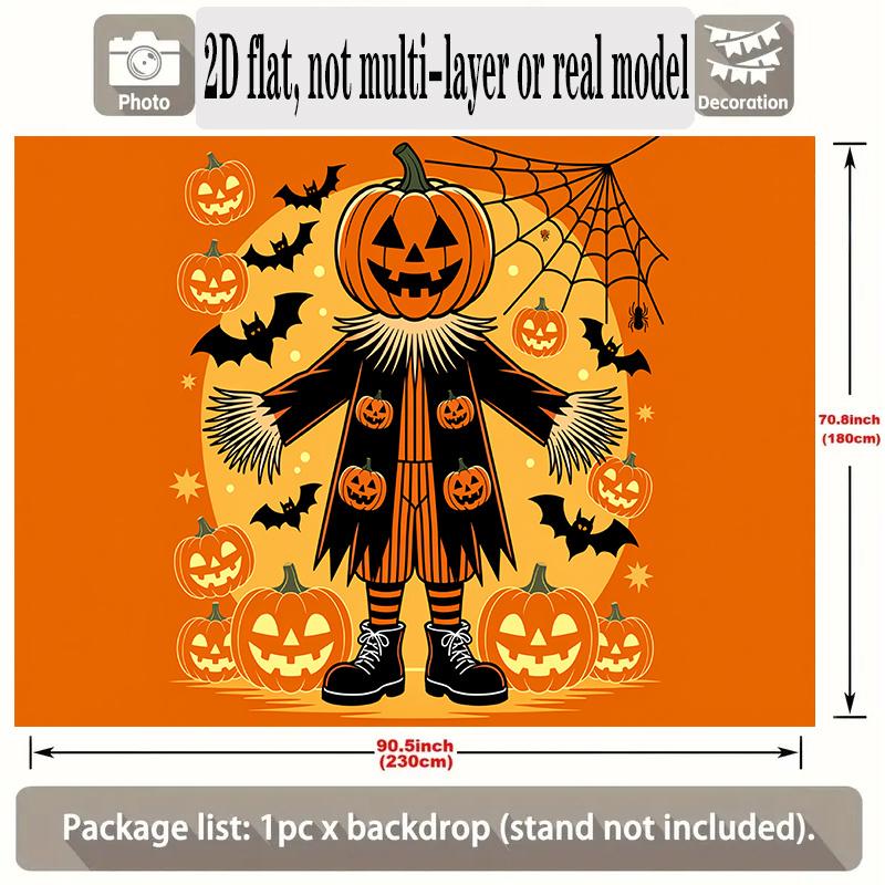 Party Backdrop Halloween Flat Banners Scary Pumpkin Scarecrow Celebrations Wedding Enthusiasts Photo Booth Background Front Door Decor