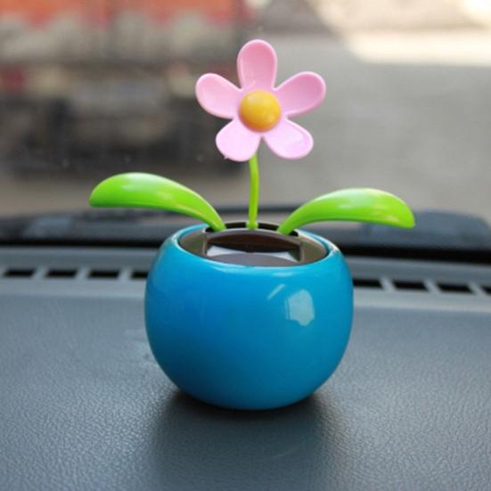 Solar Powered Dancing Swinging Animated Flower Toy Car Styling Home Decoration