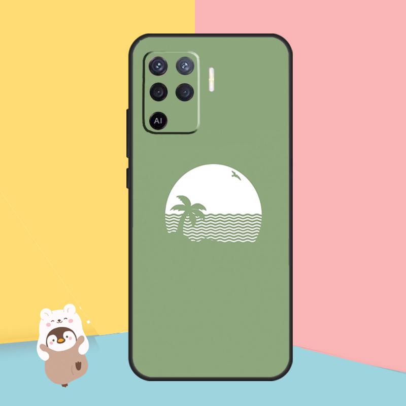 Эстетический зеленый чехол Sage Green для OPPO A94 A74 A54 A53S A53 A31 A5 A9 2020 A52 A72 A83 A91 A93 A1K A15 A16