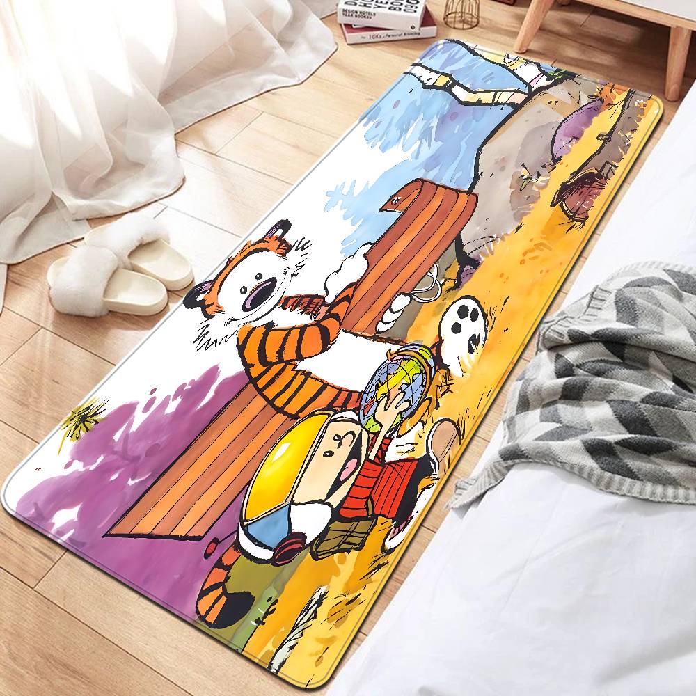 Коврик C-Calvin And H-Hobbes Прямоугольный Противоскользящий Домашний Мягкий Badmat Прихожая Внутренний Наружный Коврик Отель Декор Коврик