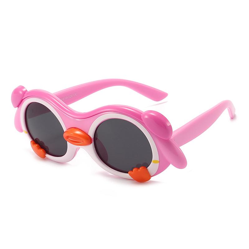 Polarized Cartoon Sunglasses for Kids - Soft Silicone, Childlike Design, Anti-UV Protection for Boys and Girls.
