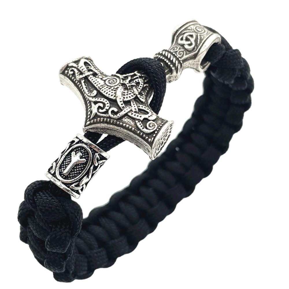 Ностальгия Молоток Тора Викингов Браслет Рунические Амулеты Бусины Украшения Для Женщин Мужчин Норвежский Викингский Браслет Прямая Доставка