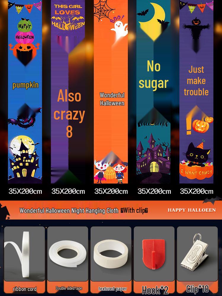 Halloween Pumpkin Hanging Cloth for Outdoor and Shop Decor
