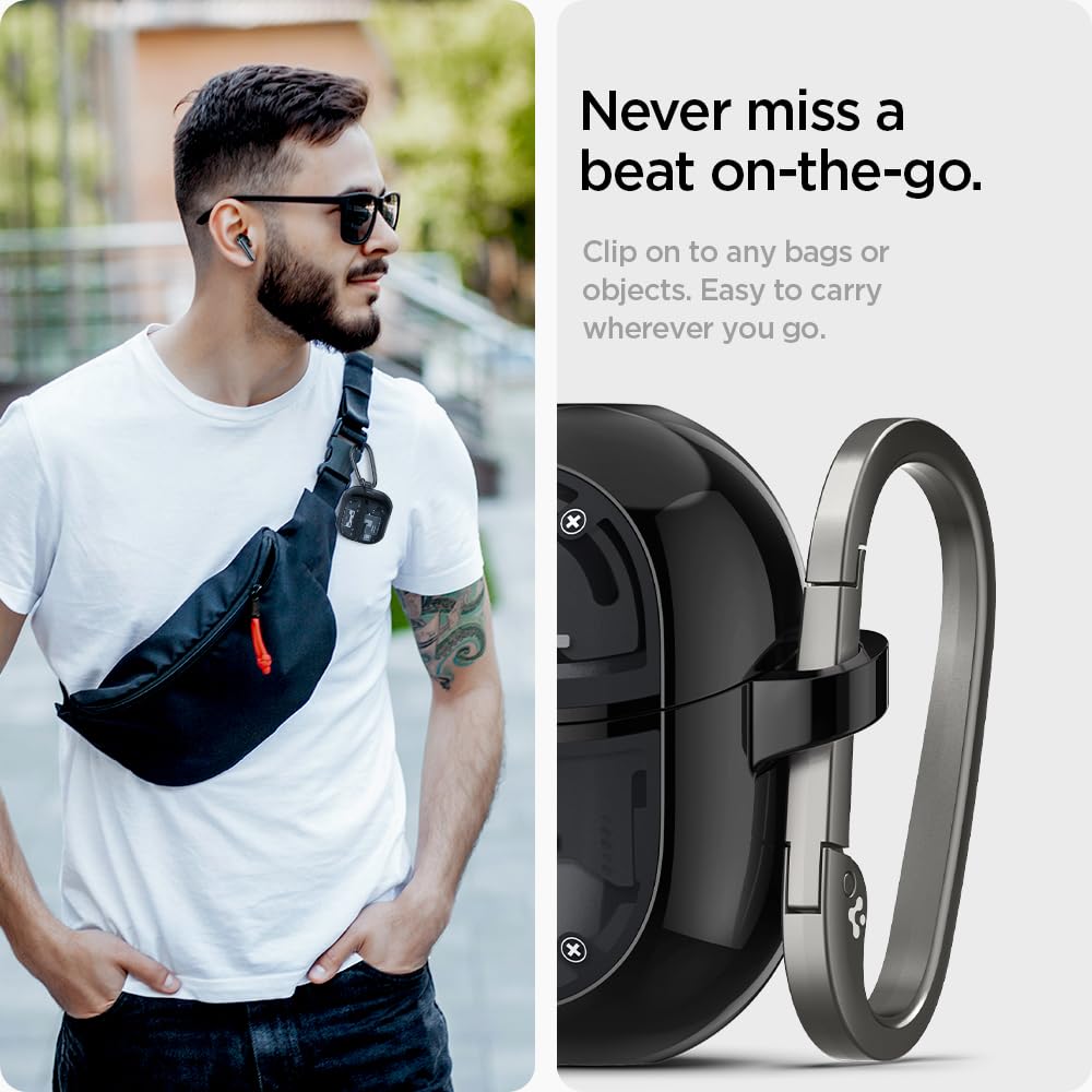 Spigen Galaxy Buds 3 3 Case Transparent Clear Wireless Charging Compatible Ring with Carabiner Slim Lightweight Shockproof Scratch Resistant Ultra