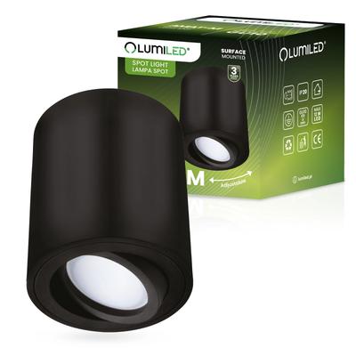 Surface-Mounted Halogen Spot Tube Movable Fixture Amat-M Gu10 Round Black 84Mm