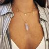 Boho Jewelry Geometric Stone Moon & Star Multilayer Pendant Necklaces Choker Chain for Women