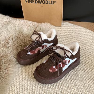 Модные осенние новые толстые зимние сапоги женские модные с круглым носком в цветовой гамме на шнуровке противоскользящие износостойкие низкие