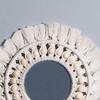 Space Saving Wall Decor Beautiful Round Macrame Fringe Round Boho Mirror Hanging Mirror