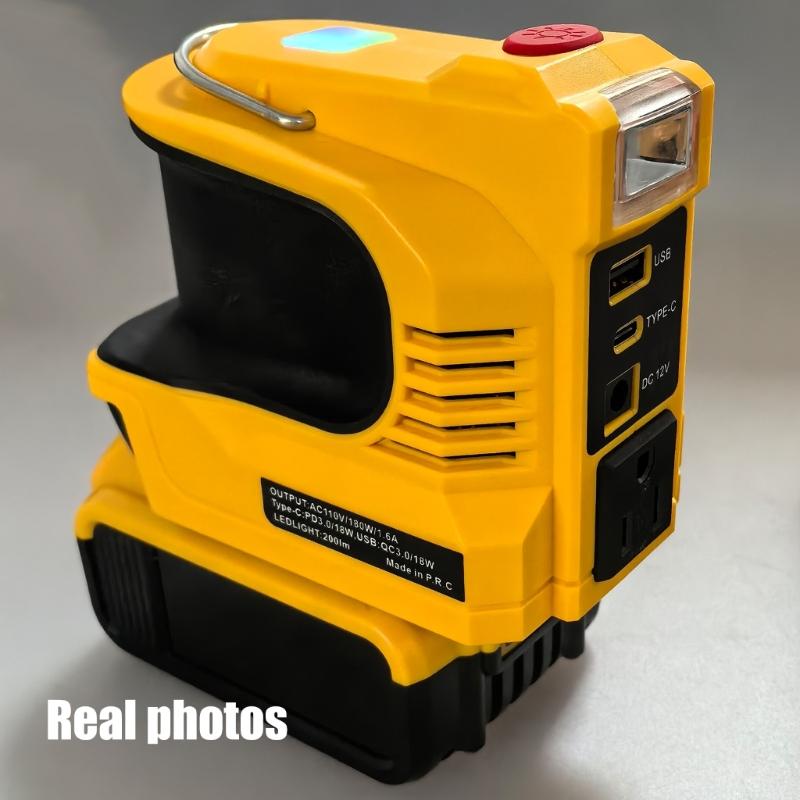 Легкий инвертор питания 220 В со светодиодной рабочей лампой, удобный для переноски, станции питания, аварийные резервные копии, питание от аккумулятора 18 В