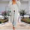 Women's Casual Knitted Solid Color Long Cardigan Sweater Jacket