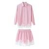 European and American style French women's clothing fashion versatile temperament casual lace shirt shorts set