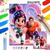Набор для рисования масляными красками «Ральф против интернета» от Disney, набор для ручной поделки DIY, настенное украшение для дома, яркая и живая сцена с аниме-персонажами