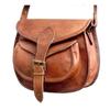 Vintage Saddle Bag Genuine Goat Cross-body Bag Leather Brown Messenger Shoulder
