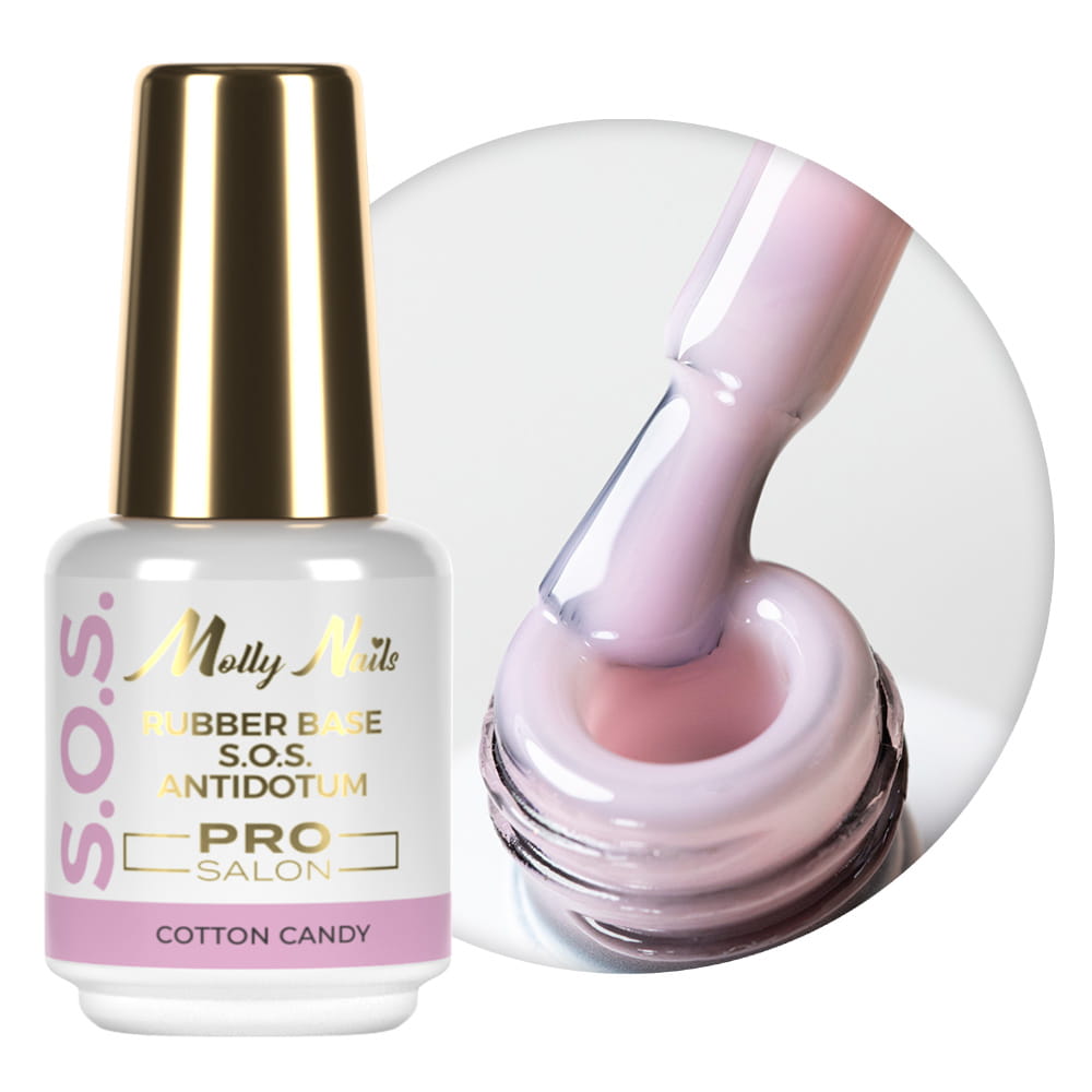 Rubber base for flexible nails, manicures, pedicures, and decorations. .O.. Antidotum Pro Salon Molly Nails Cotton Candy 15g