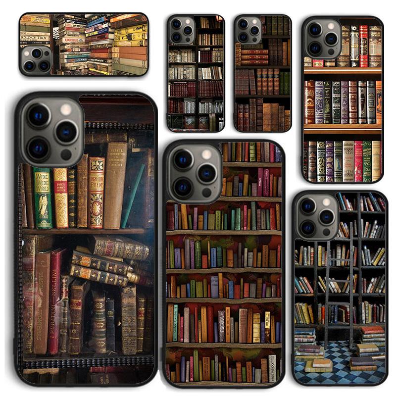 Винтажная Книжная Библиотека Полка для Книг Чехол для Телефона для iPhone 17 Air 16 15 14 12 13 PLUS 11 PRO MAX Чехол Fundas Оболочка